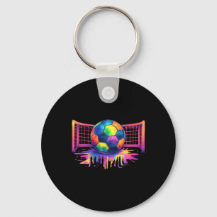 Fußballsaison Tie Dye tropfende Spieltagsport Männ Schlüsselanhänger