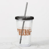 Fußballsaison Typografie Acryltrinkbecher (Rückseite)