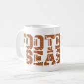 Fußballsaison Typografie Kaffeetasse (Vorderseite Links)