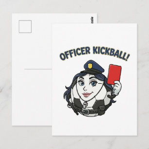 Fußballschiedsrichter als Polizist Postkarte