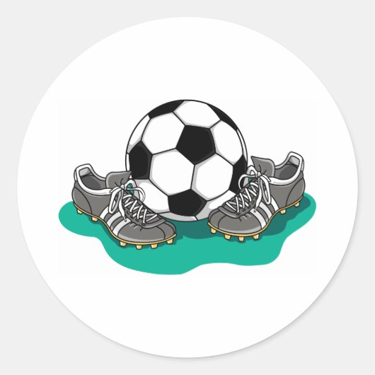 Fußballschuhe Runder Aufkleber (Vorderseite)