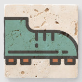 Fußballschuhe Steinuntersetzer (Vorderseite)