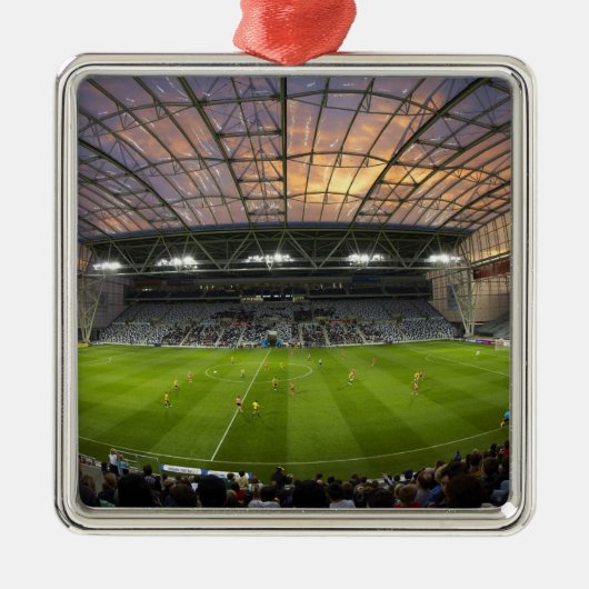 Fußballspiel, Forsyth Barr Stadium, Dunedin Silbernes Ornament (Vorne)