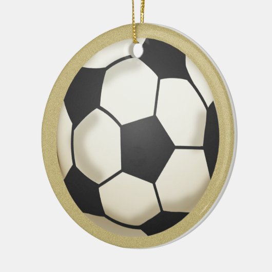 Fußballspiel Foto Keepake Gold Keramik Ornament (Links)