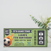 Fußballspiel Geburtstag Boy Ticket (Stehend Vorderseite)