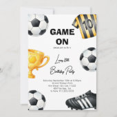 Fußballspiel Geburtstagsparty Einladung (Vorderseite)