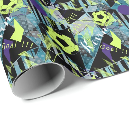 Fußballspiel Geschenkpapier (Rolleneckpunkt)