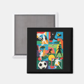 Fußballspiel Mannschaft Trainer Fans Freistoß Spie Magnet (Vorderseite/Rückseite)