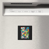 Fußballspiel Mannschaft Trainer Fans Freistoß Spie Magnet (In Situ (Geschirrspüler))