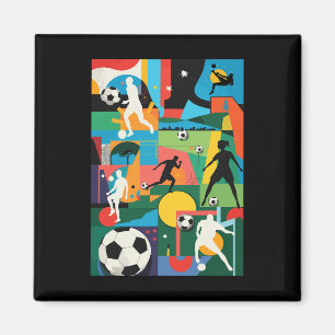 Fußballspiel Mannschaft Trainer Fans Freistoß Spie Magnet
