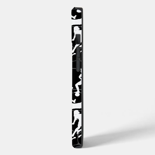 Fußballspiel-Muster.b Black BG Case-Mate iPhone Hülle (Rückseite / Links)