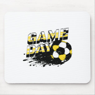 Fußballspiel-Tag-Shirt Splatter Gelb Und Schwarz S Mousepad