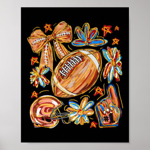 Fußballspiel-Tag Sportliebhaber Herbst Floral C Poster