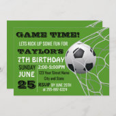 Fußballspiel Zeit Geburtstag Einladungskarte Einladung (Vorne/Hinten)