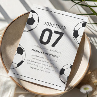 Fußballspiel-Zeit Geburtstag Fußball Junge 7. Gebu Einladung