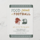 Fußballspielabend Party Adult Einladung (Vorne/Hinten)
