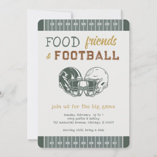 Fußballspielabend Party Einladung (Vorderseite)