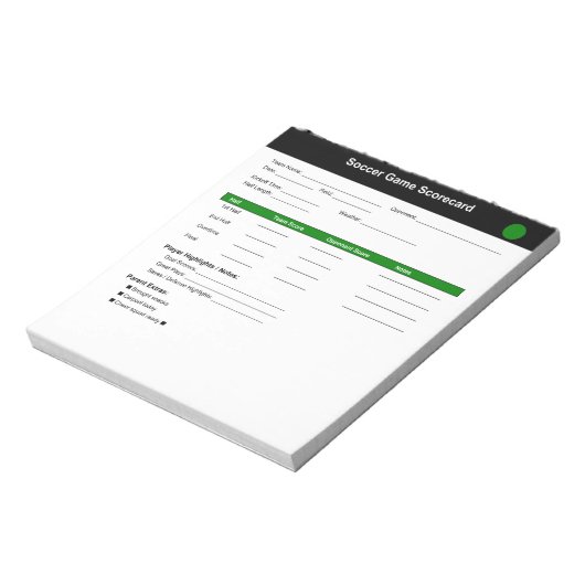 Fußballspielanzeiger Notizblock (Rotiert)