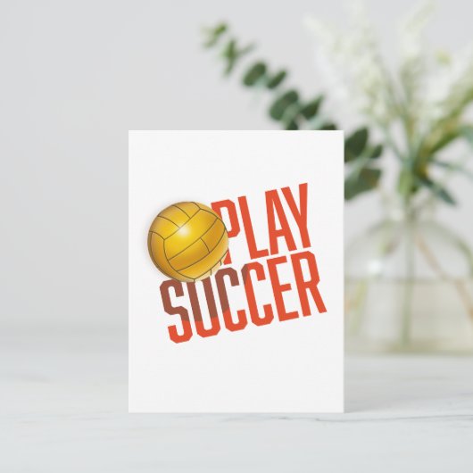 Fußballspielen Postkarte (Stehend Vorderseite)