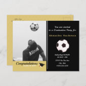 Fußballspieler Abschluss Foto Party Postkarte (Vorne/Hinten)
