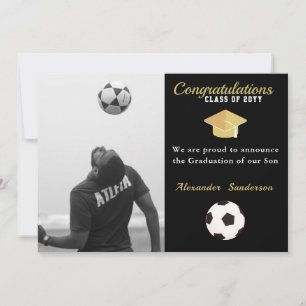 Fußballspieler Abschlussfoto Party Ankündigung