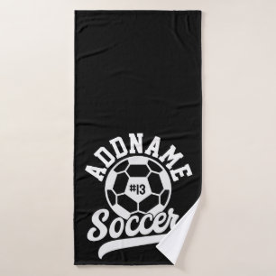 Fußballspieler ADD NAME Football Team Personalisie Badhandtuch Set