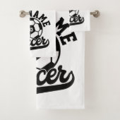Fußballspieler ADD NAME Football Team Personalisie Badhandtuch Set (Insitu)