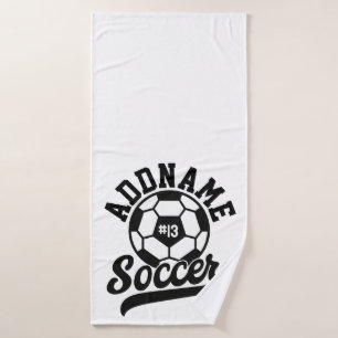 Fußballspieler ADD NAME Football Team Personalisie Badhandtuch Set