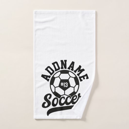 Fußballspieler ADD NAME Football Team Personalisie Badhandtuch Set (Handtuch)