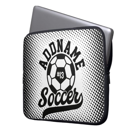 Fußballspieler ADD NAME Football Team Personalisie Laptopschutzhülle (Vorderseite Links)