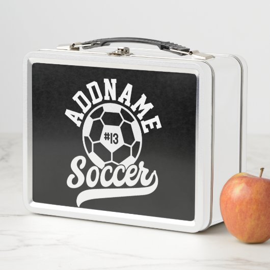 Fußballspieler ADD NAME Football Team Personalisie Metall Brotdose (Beispiel)