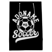 Fußballspieler ADD NAME Football Team Personalisie Mittlere Geschenktüte (Rückseite)