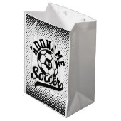 Fußballspieler ADD NAME Football Team Personalisie Mittlere Geschenktüte (Vorderseite Schrägansicht)