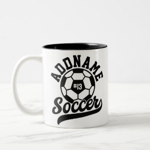 Fußballspieler ADD NAME Football Team Personalisie Zweifarbige Tasse