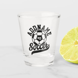 Fußballspieler ADD NAME Fußballmannschaft Personal Schnapsglas