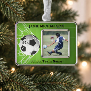 Fußballspieler Andenken Rahmen-Ornament Silber