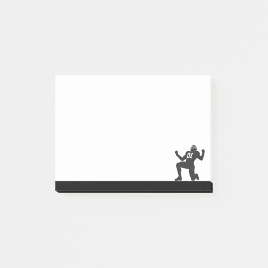 Fußballspieler Athlet Sport Silhouette Post-it Klebezettel (Vorderseite)