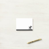 Fußballspieler Athlet Sport Silhouette Post-it Klebezettel (Auf Schreibtisch)