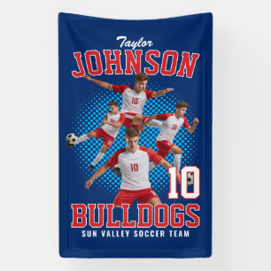 Fußballspieler Benutzerdefiniertes Foto Retro Boot Banner
