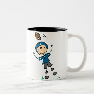 Fußballspieler-Blau-Tasse Zweifarbige Tasse