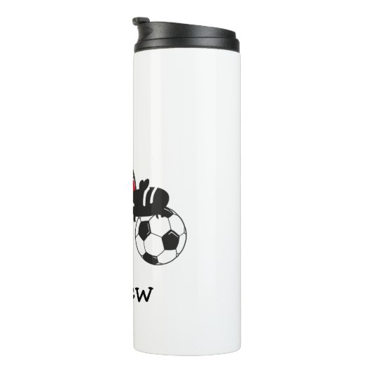Fußballspieler Cartoon Personalisiert Thermosbecher (Nach rechts gedreht)