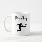 Fußballspieler Champ Ball Kick Grunge Personalisie Kaffeetasse (Links)