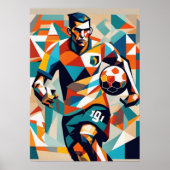 Fußballspieler-Cubist-Poster Poster (Vorne)