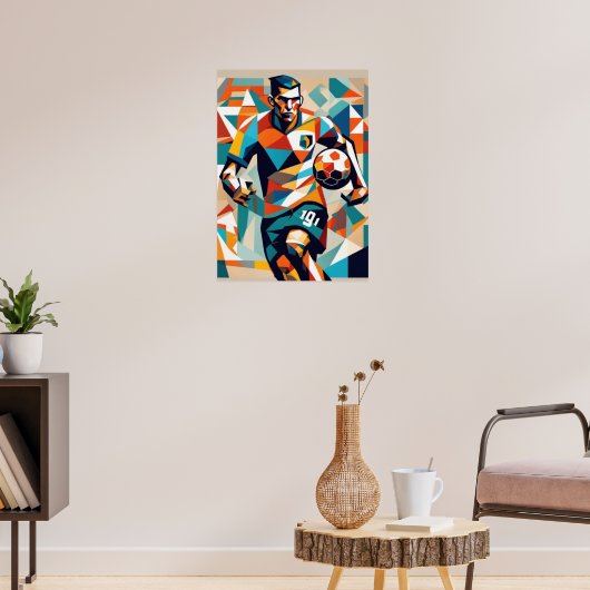 Fußballspieler-Cubist-Poster Poster (Wohnzimmer 3)