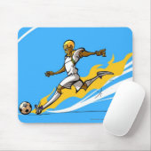 Fußballspieler, der einen Fußball tritt Mousepad (Mit Mouse)