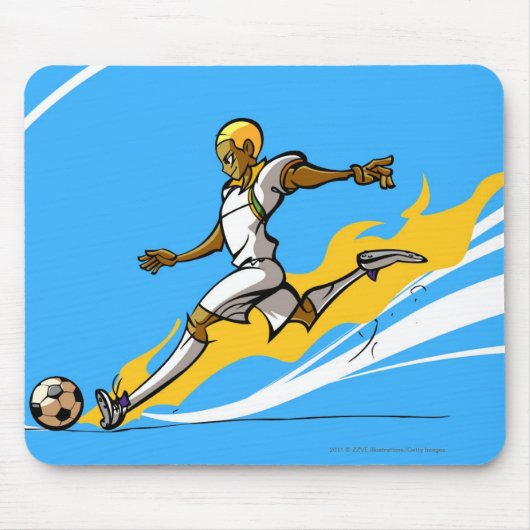Fußballspieler, der einen Fußball tritt Mousepad (Vorne)