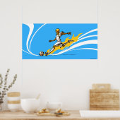 Fußballspieler, der einen Fußball tritt Poster (Küche)
