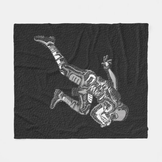 Fußballspieler, der Quarterback Black Silver läuft Fleecedecke (Vorderseite (Horizontal))