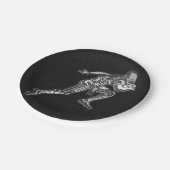 Fußballspieler, der Quarterback Black Silver läuft Pappteller (Schrägansicht)