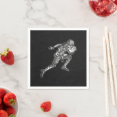 Fußballspieler, der Quarterback Black Silver läuft Serviette (Beispiel)